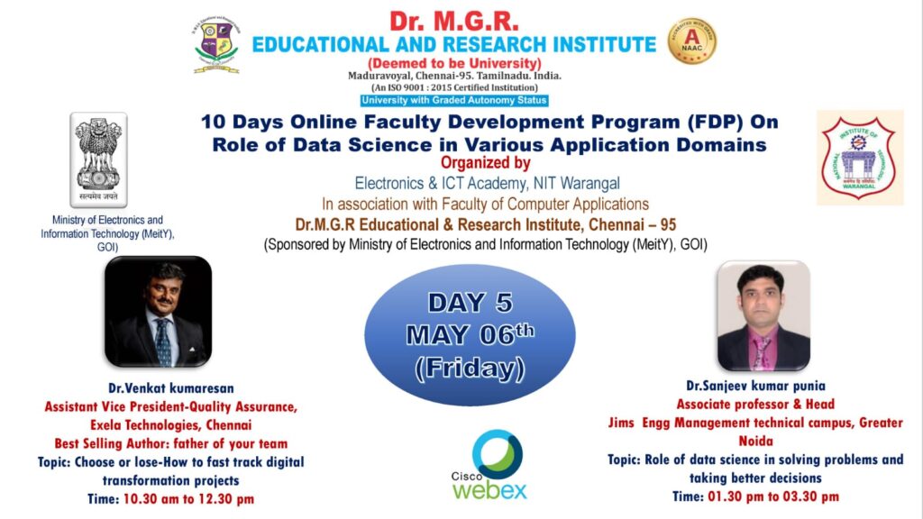 Faculty Development Program on Data Science organized by NIT, Warangal