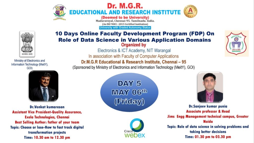 Faculty Development Program on Data Science organized by NIT, Warangal 